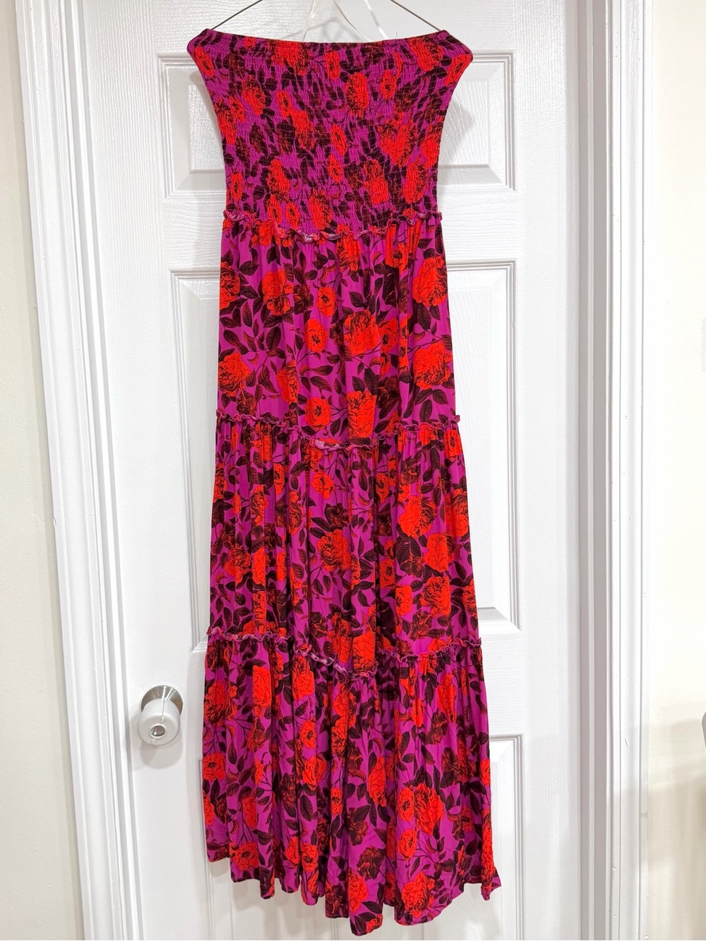 🦋Abel The Label Strapless Tiered Maxi Dress tropical Floral - Picture 4 of 7